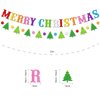 Gintison Merry Christmas Banner Green Christmas Bunting Garland Xmas Party Decorations for Mantle Fireplace Wall