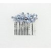 Faship Gorgeous Light Blue Rhinestone Crystal Floral Hair Comb