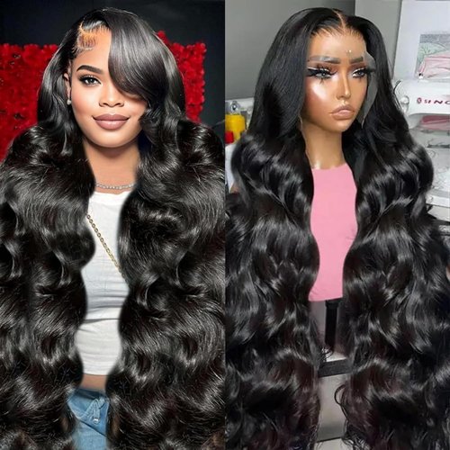 WRLYYEO 30 Inch Body Wave Lace Front Wigs Human Hair 13X4 HD Lace Front Wigs Human Hair Pre Plucked with Baby Hair 180% Density Frontal Wigs Human Hair Natural Color