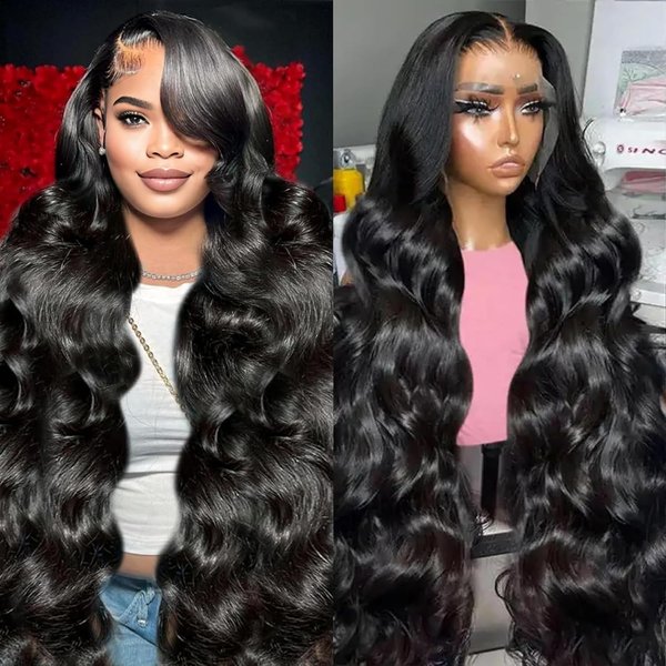 WRLYYEO 30 Inch Body Wave Lace Front Wigs Human Hair 13X4 HD Lace Front Wigs Human Hair Pre Plucked with Baby Hair 180% Density Frontal Wigs Human Hair Natural Color