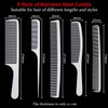 Boao 5 Pieces Stainless Steel Hair Comb Set - Silver Metal Tail Comb, Fine Cutting Combs, Hairdressing Combs, Teasing Combs, Detangler Combs - For Hair Styling Grooming