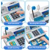 Bstoyder Pretend Play Calculator Cash Register Toy Gift for Kids Age 3, 4, 5, 6, 7, 8+ Year Old, 73 Pcs Grocery Store Playset with Microphone, Credit Card, Play Cash Register for Toddlers Kids 4-8