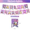 Daisy Duck Birthday Party Decoration, Daisy Duck Include Movie Theme Birthday Banner, Cake Topper, Latex Balloons for Fans Birthday Party Supplies