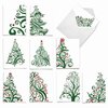 The Best Card Company - 10 Boxed Holiday Cards for Christmas - Fun Assorted Notecard Set, Bulk Variety Pack (4 x 5.12 Inch) - Just Fir You M5019