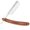 Grandslam Pro Natural Wooden Handle 420 Stainless Steel Straight Razor with Premium Leather Strop,Straight Razor Shaving Kit for Men,2 Layers Leather Canvas Strop Sharpening Strop Brown