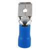 Baomain 1/4" Male & Female quick disconnects Vinyl Insulated Spade Wire Connector Electrical Crimp Terminal 16-14 AWG 6.3mm Blue Pack of 100