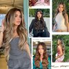 Vigorous Clip in Hair Extensions 20Inch Dark Brown Hair Extensions Clip Ins 6Pcs Long Wavy Soft Synthetic Hairpieces for Women(Dark Brown)