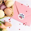 Hohamn 600 Pcs Dog Paw Stickers Roll for Kids 1.5 Inch Round Puppy Dog Paw Label Stickers for Toddlers Boys Girls Birthday Party Favors Gifts Decoration Envelope Seals Classroom Reward