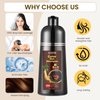 COSYAGE Black Hair Dye Shampoo for Gray Hair - 3 In 1 Hair Color Shampoo for Women, Natural Ingredients, Ammonia-Free, Champu Para Canas Mujer, Black (500mL,17.6 Fl Oz)