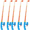Zerodeko 5Pcs Magnetic Fishing Toy Pole, Magnet Fishing Rods, Fishing Bath Toy Game Fishing Rod for Magnetic Fishing Games, Educational Learning Toys for Boys Girls Kids (Random Color)
