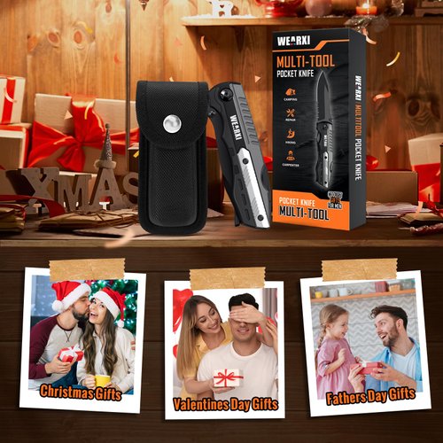 WEARXI Father Day Gifts for Men, Multitool Pocket Knife, Father Day Gifts from Daughter/Son/Wife, Mens Gifts for Him/Dad, Birthday Gifts for Men Who Have Everything, Cool Gadgets for Men Dad Gifts