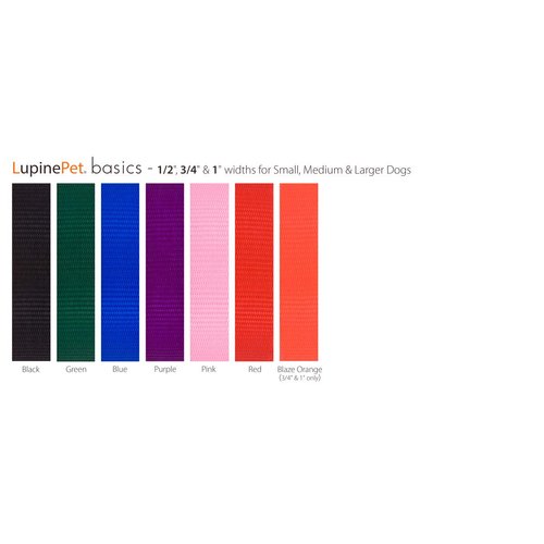 Dog Leash by Lupine in 3/4" Wide Pink 6-Foot Long with Padded Handle