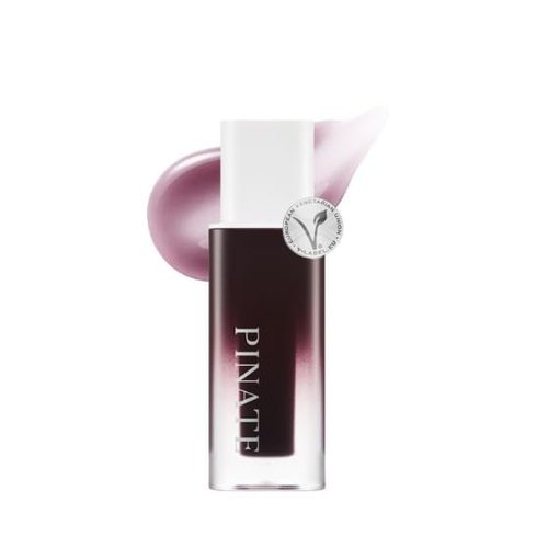 PINATE Natural Bloom Korean Lip Oil Serum 0.14 fl oz | Moisturizing Lip Booster Plumping Oil Tint Serum Enriched w/Camellia & Safflower Oils | Non-Irritating Color Changing Lip Oil (Chill Dew)