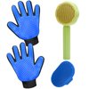 GJEASE Cat Grooming Glove Brush,Self-Cleaning Slicker Pet Brush for Short and Long Haired Pets,Dog Bath Brush for Shedding and Grooming,Removes Loose Hair and Tangles,Promote Circulation