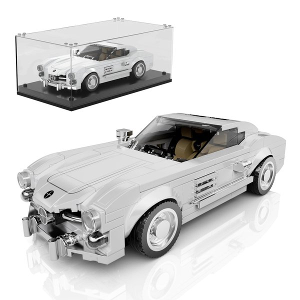 Mould King Speed Champion 300SL Building Toys with Display Case, 27037 Collectible Model Car Kits Building Sets, Model Cars Building Blocks,Speed Race Car Building Kits for Adults and Kids 8+(322 PCS)