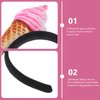 Beaupretty Spa Headband Ice Cream Headband 2PCS Ice Cream Cone Hair Band Ice Cream Party Hat Headpiece Food Vendor Costume for Halloween Dessert Party Costume