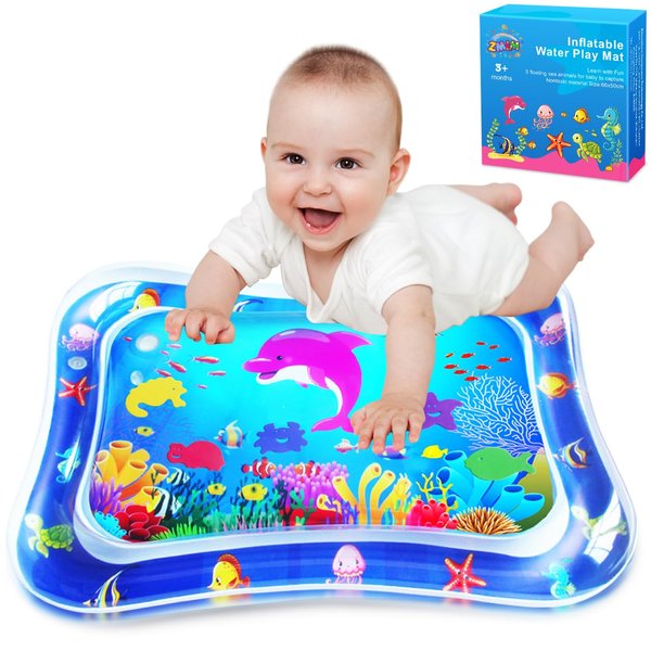 ZMLM Baby Tummy-Time Water Mat - Infant Water Play Mat Water Playmat Sensory Pad Baby Stuff for 3 6 9 12 Months Newborn Toddler Boys Girls Best Gift Fun Indoor Activity Item Game