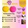 ‌Feed N' Fetch Interactive Treat Ball - Dog Feeder Ball, Teeth Cleaner - 2 Pack Multipurpose Dog Treat Dispenser Toy - Food Puzzle Ball for All Dog Breeds & Sizes - Natural Rubber Play Fetch Ball