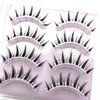 MIKIWI Manga Lashes, Clear Band Anime Lashes 4 Pack, Spiky Anime False Eyelashes Natural Look, Japanese Lashes Looks Like Cluster Manga Lashes Individual, Reusable Cosplay Wispy Strip Eyelashes