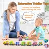 Humerry Train Set for Toddlers 2-4, Wooden Animal Magnetic Train Toy, 11 PCS Number Trains Learning Activities for Kids, Birthday Gifts for Boys, Girls