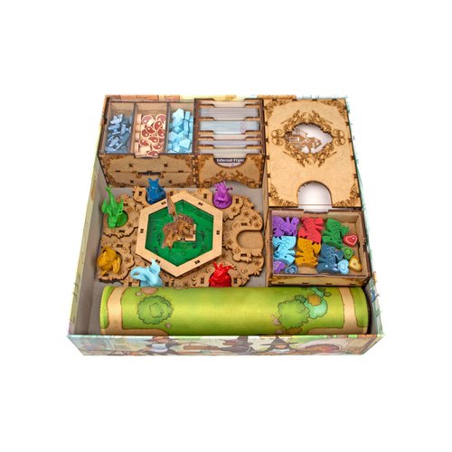 TowerRex Organizer for Flamecraft Base Game 7 Dragons Tray - Upgrade Board Game with Storage Box Organizer for Cards, Tokens and Dice - Board Game Accessories for Components of Flamecraft