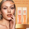 LZXLUKGIR Magic Color Changing Lip Oil Stain,2PCS Color Changing Lip Gloss Oil,Hydrating PH Lip Oil,Tinted Lip Plumping Gloss,Non-sticky Fresh Texture for Lip Care (Strawberry + Orange)