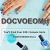 DOCVOEOMH Press on Nails Long Square French Colorful Acrylic Fake Nails with Rhinestones Design Glue on Glossy Full Cover Artificial Gel False Stick on Nail for Girls Women Wedding Manicure 24Pcs