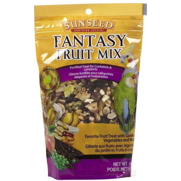 Sun Seed Company BSS59305 Fantasy Fruit Mix Cockatiel Treats Pouch, 11-Ounce