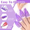 Gel Polish Remover Kit, MORGLES 10pcs Nail Remover Clips Nail Clips 300pcs Nail Wipe Cotton Pads Nano Glass Nail File Cuticle Pusher Nail File Grit 100/180 and Brushes-Purple