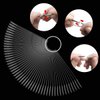 2 Set 100 Tips Clear Nail Art Swatches Sticks Polish Board Display Practice Sticks Tool Transparent Fan-shaped Nail Art Tips False Nail Sticks with Metal Screw Ring Plastic Christmas Gift