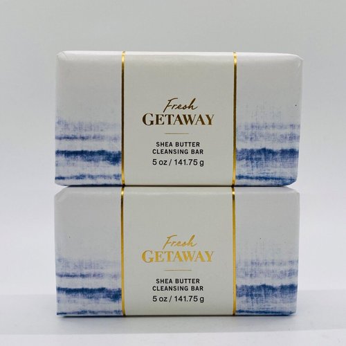 2 FRESH GETAWAY Shea Butter Cleansing Bar Soap bath body 5 oz