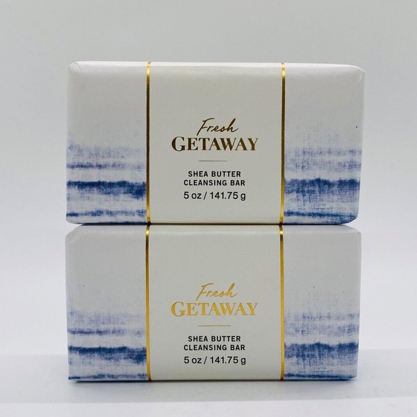 2 FRESH GETAWAY Shea Butter Cleansing Bar Soap bath body 5 oz