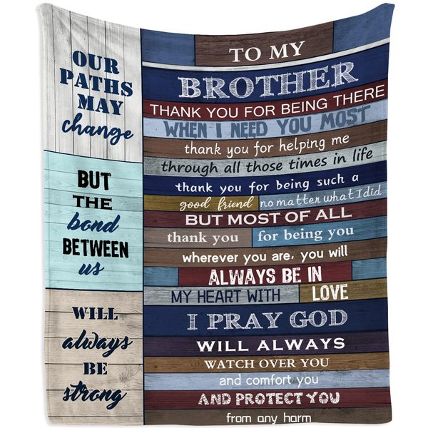 Mubpean Gifts for Brother, Brother Gifts Blanket 60"x50", Brother Gifts from Sister, Big Brother Gift, Brother Birthday Gift, Birthday Gifts for Brother, Brother Gifts Christmas,Best Brother Ever Gift