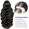 Body Wave Lace Front Wigs Human Hair Pre Plucked 13x4 HD Glueless Lace Frontal Wigs for Women 180 Dentisy Brazilian Human Hair Lace Front Wigs with Baby Hair Natural Black 28 Inch