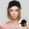 FRCOLOR Canvas Hat Wig Baseball Cap Ponytail Wig Baseball Cap with Hair Extensions Wig Headdress Blonde Wig Short One-piece Hat Wig Hair Cap High Temperature Wire European and American