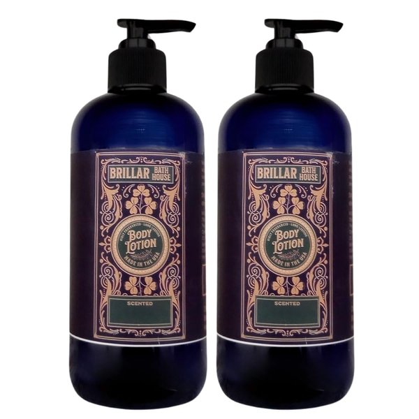 Brillar Bath House White Tea & Apricot Scented Shimmering Body Lotion with Olive Oil, 8 Oz (2 Pack)