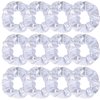 12 Pcs Shiny Metallic Cheer Dance Hair Scrunchies For Thick Hair School Performance/Sports/Practice/Party/Gymnastics Scrunchie Ponytail Holder Wrist for Girls Cosplay Show (White)