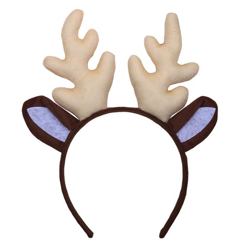 CIVFCRT Reindeer Antlers Headband Headband Fluffy Realistic Deer Antlers Christmas Cute Reindeer Horns Ears Costume Accessories Reindeer Party Cosplay Deer Costume for Christmas (Color-1, 1 size)