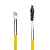 Bdellium Tools Professional Makeup Brush - Studio Series 735 Double-Ended Brow/Lash - With Mix of Soft Synthetic & Natural Fibers, For Eyes’ Daily Grooming (Yellow, 1pc)