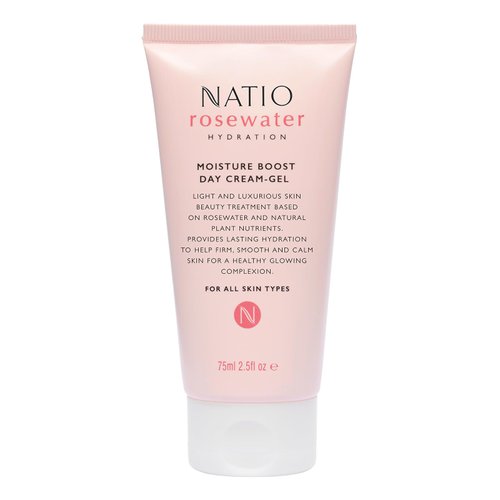 Natio Australia Rosewater Hydration Moisture Boost Day Cream-Gel, 2.5 oz - Face Cream with Shea Butter - Face Moisturizer for All Skin Types