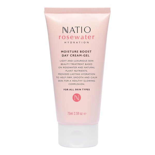 Natio Australia Rosewater Hydration Moisture Boost Day Cream-Gel, 2.5 oz - Face Cream with Shea Butter - Face Moisturizer for All Skin Types