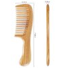 Onedor Handmade 100% Natural Green Sandalwood Hair Combs - Anti-Static Sandalwood Scent Natural Hair Detangler Wooden Comb (Wide Tooth)
