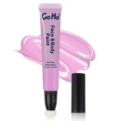 Go Ho Pastel Pink Face Paint Stick(0.85oz),Water Based Cream Light Pink Body Paint Washable,Liquid Concealer,Covers Oil-Free,Halloween Cosplay SFX Foundation Makeup