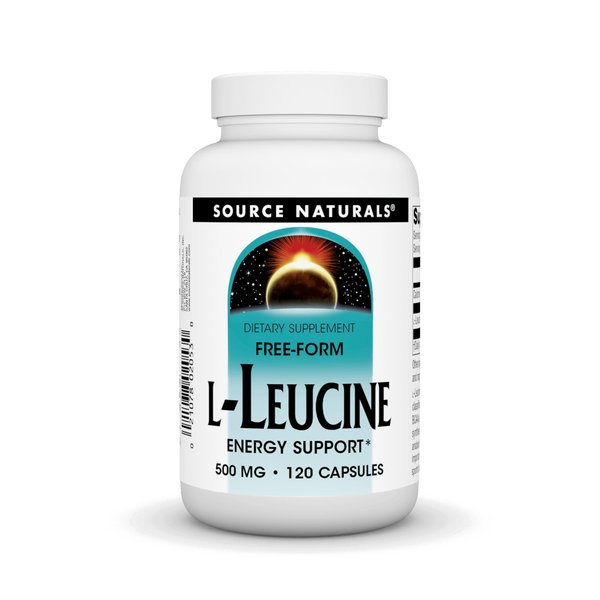Source Naturals L-Leucine A Free Form Essential Amino Acid Supplement for Energy Support- 120 Capsules