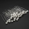 40-Pack Wedding Hair Pins - Decorative Bridal Hair Accessories, Flower Rhinestone Hair Clips, Silver - 2.75 Inches