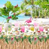 Luau Party Decorations, 81Pcs Hawaiian Party Decorations with Plates, Grass Skirt Tablecloth, Napkins, Forks for Summer Beach Party Aloha Party