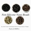 LSNDF 1000Pcs Non-Silicone Nano Ring Nano Lined Beads for Nano Ring Hair Extensions Hair Tinsel Feather Hair Extensions (4.0mm, Light Brown)