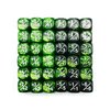 36pcs 12mm Positive and Negative Dice Counters Marble Green+Gemini Green&Black Set, Small Token Dice Loyalty Dice Compatible with MTG, CCG, Card Games