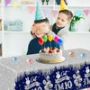 Guzbewu 10th Birthday Decorations for Boys,3pcs Blue and Sliver Double Digits Birthday Boy Tablecloth,Waterproof Plastic 10th Birthday Boy Table Cover for Boy 10 Year Old Birthday Decorations