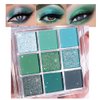 CAKAILA 9Colors Green Avocado Color Colorful Bright Eyeshadow Palette Makeup,Highly Pigmented Matte Sparkle Eye Shadow Palette Long Lasting Waterproof Blendable,Emerald Bright Eyeshadow Palette